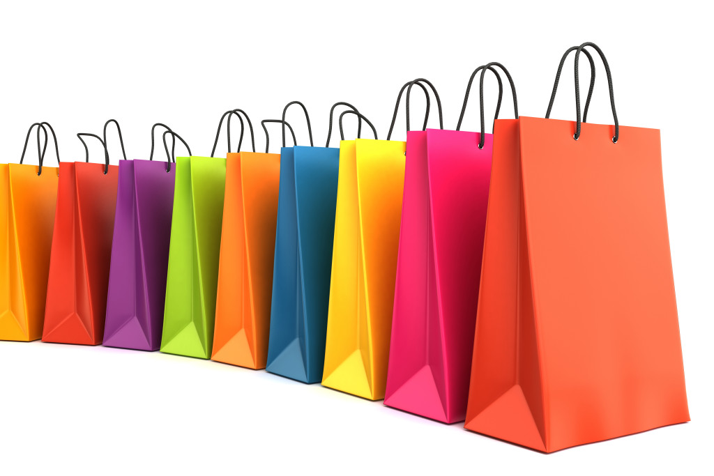3d render of colorful shopping bags