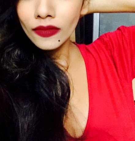 maybelline red lips on ritwika