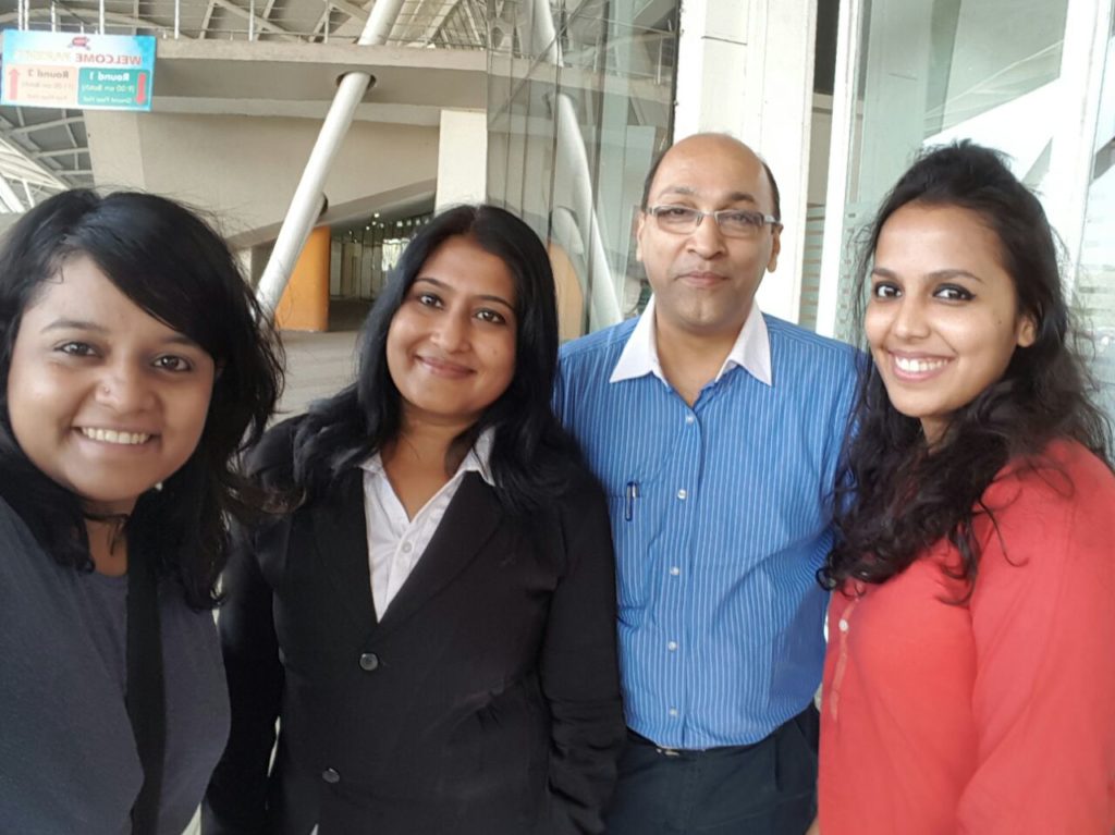 L-R Aarushi D'souza (Team Spotlight). Lekha Ravikumar, Area head, Mumbai, SIP Academy India, Jitendra Kamble, PR Head, Triveni Bhatkal, PR Team