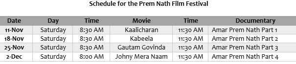 prem nath schedule